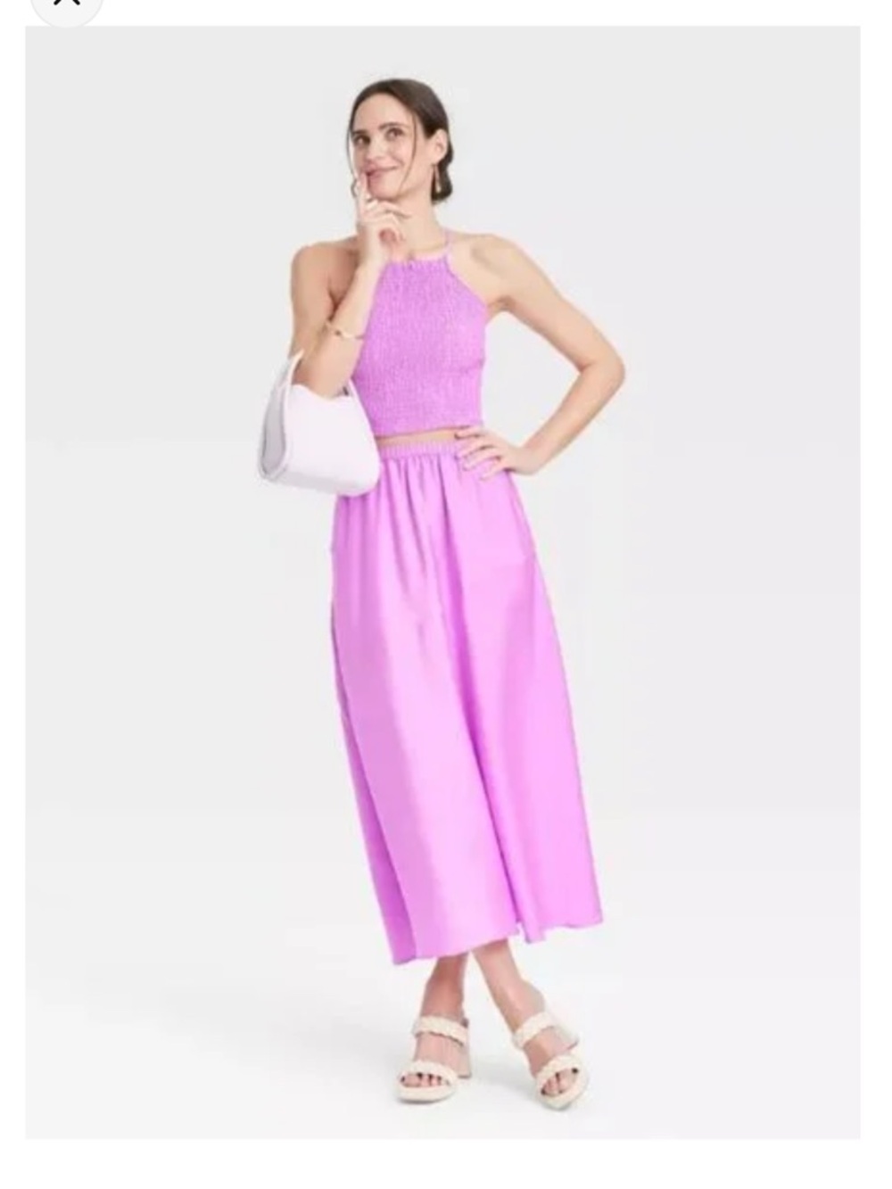 Pink satin skirt size XL